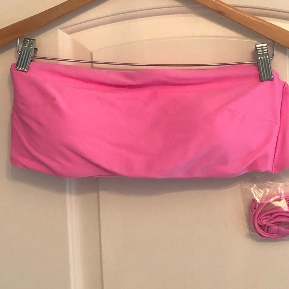 NWT Aerie pink bandeau bathing suit top size xl